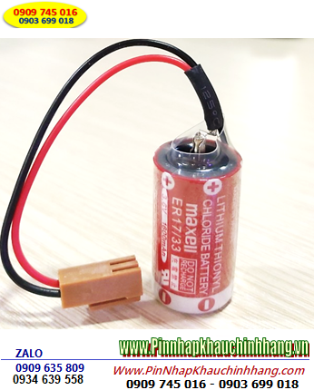 Maxell ER17/33 (Zắc nâu PLC); Pin nuôi nguồn PLC Maxell ER17/33 lithium 3.6v 2/3A 1600mAh _Xuất xứ Nhật